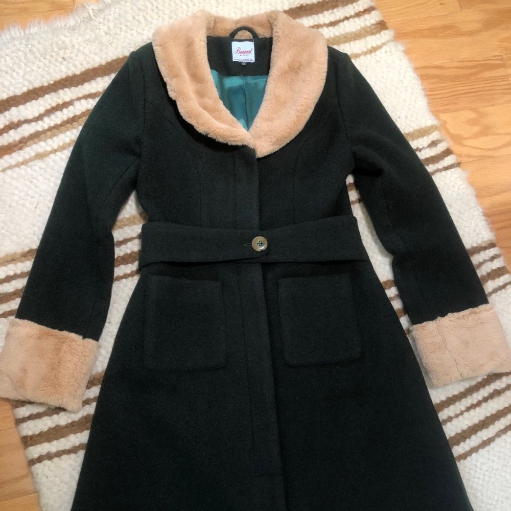Retro faux fur/wool coat designed in England